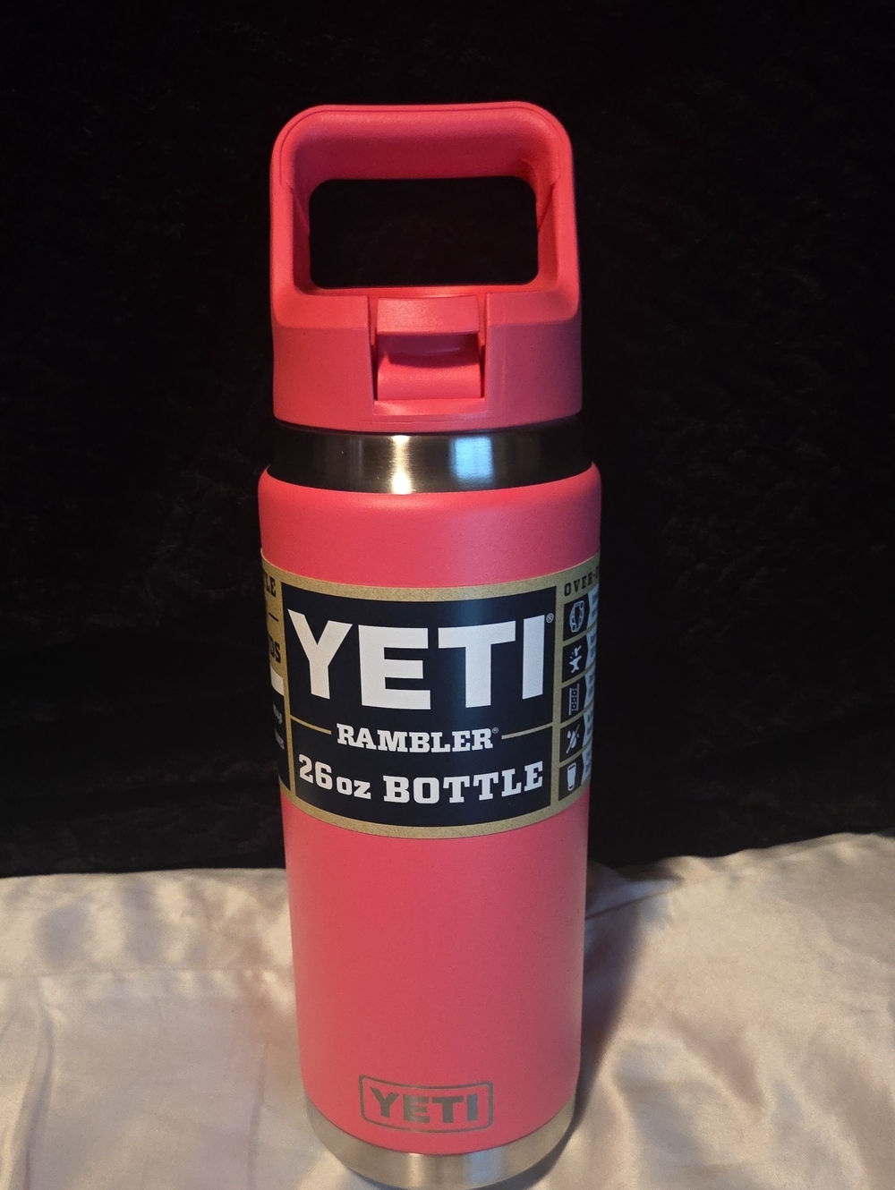 Yeti Rambler 26oz Bottle - Bright Pink with Stainless Accents